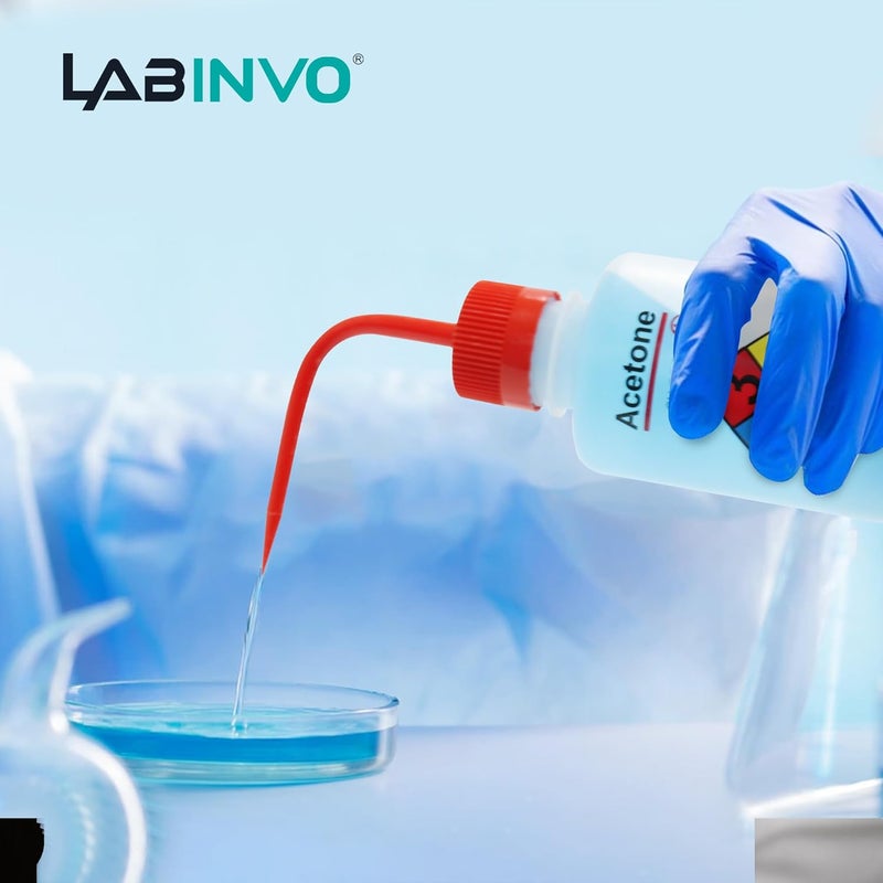 LINVO Acetone Wash Bottle, 1PC of Vol.500ml (17oz), Narrow Mouth, Self-Venting Safety Wash Bottle, LDPE Material, IN-WBA501 - Image 5